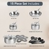 Gotham Steel Tri-Ply Stainless Steel 15 Piece Cookware Set with 5 Nylon Utensils - 2 of 4