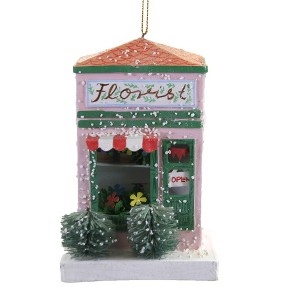 Cody Foster 4.75 In Putz Store Front Ornament Shoppe Florist Flowers Tree Ornaments - 1 of 3