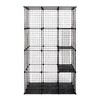 DOMETOUR 3-Tier Wire Cat Cage, Large Kennels Playpen with 3 Platforms, 3 Ramp Ladders and 4 Doors, 42" x 42" x 72", Black - 2 of 4