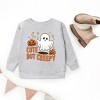 The Juniper Shop Cute But Creepy Ghost Youth Sweatshirt - XS - Heather Grey - 3 of 4
