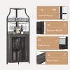 CuisinSmart Corner Wine Bar Cabinet with Detachable Wine Rack, Bar Cabinet with Glass Holder, Small Sideboard and Buffet Cabinet with Mesh Door - 4 of 4