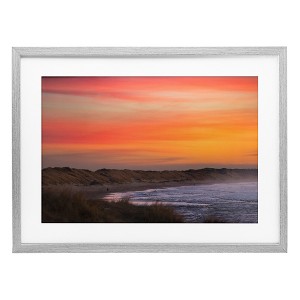 Stupell Industries Orange Sunset over Shoreline Framed Print Under Glass - 1 of 4