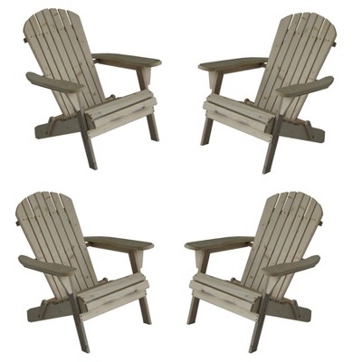 4pc Oceanic Adirondack Chairs - Natural - W Unlimited