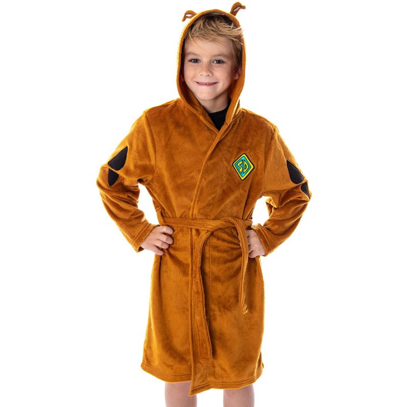 Scooby Doo Kids Costume Robe Soft Plush Fleece Hooded With Ears, 1 of 7