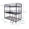 CAVINAS Full-Twin-Full Metal Triple Bunk Bed,Modern 3 Bunk Bed for Kids,Side Ladder and Full-Length Guardrail,No Box Spring Needed - 3 of 4