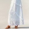 Anna-Kaci Women's Lace Asymmetrical Maxi Skirt with Layered Overlap Design and Sheer Floral Detailing - 3 of 4