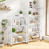 HONGGE Foldable Storage Shelves with Wheels, Heavy Duty Metal Shelving, No Assembly Organizer Wire Shelf Rack for Garage Kitchen, Pantry - 3 of 4