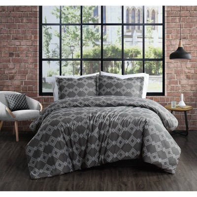 Full/Queen 3pc Nina Comforter Set Gray - Brooklyn Loom