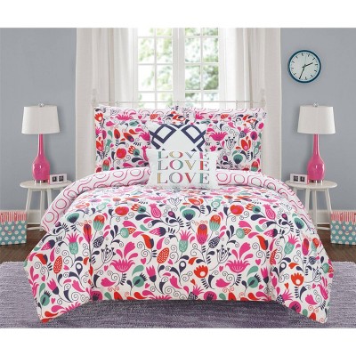 9pc Full Audley Bed In A Bag Comforter Set Pink - Chic Home Design