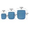 SEVOBAL Planters 3-Piece Modern Ceramic Glossy Flower Pots, Frost-Resistant with Drainage Holes for Indoor, Outdoor, Blue, 19.7"*19.7"*20.5" - 3 of 4