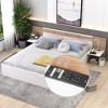 Queen Size Platform Bed with Headboard, Shelves, USB Ports and Sockets-ModernLuxe - 3 of 4