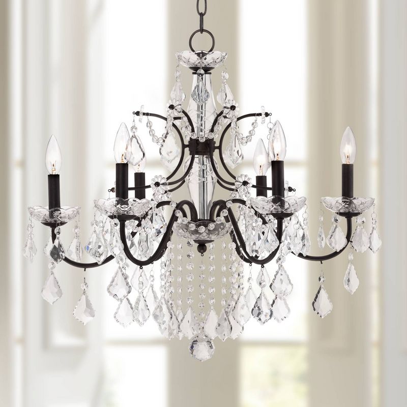 Vienna Full Spectrum DeMallo Dark Bronze Chandelier 26" Wide French Scroll Arm Clear Crystal 6-Light Fixture for Dining Room Home Foyer Kitchen Island, 2 of 8
