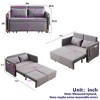 54" Velvet Convertible Sofa Bed with Pull-Out Bed, High-Density Foam, Detachable Arm Pockets, Bedhead and 2 Pillows - 2 of 4