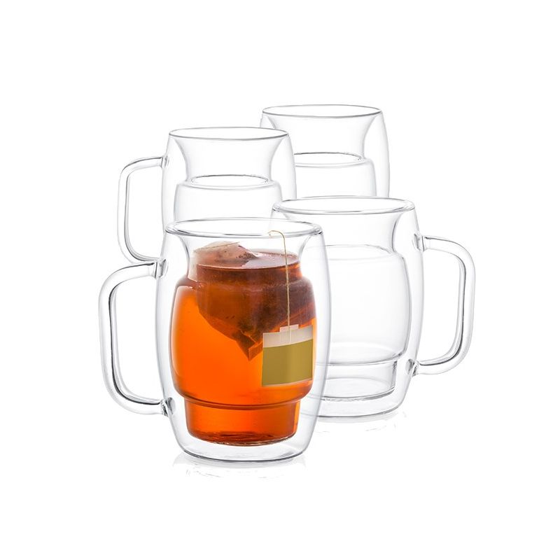 JoyJolt Cadus Glass Coffee Cups Double Wall  - Set of 4 Insulated Mugs Tea Glasses - 10-Ounces, 1 of 10