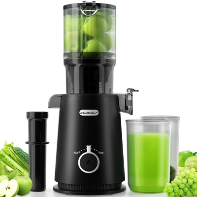 ECOSELF Cold Press Juicer,slow juicer with 4.35" Large Feed Chute Fit Whole Fruits and Vegetables & Easy to Clean