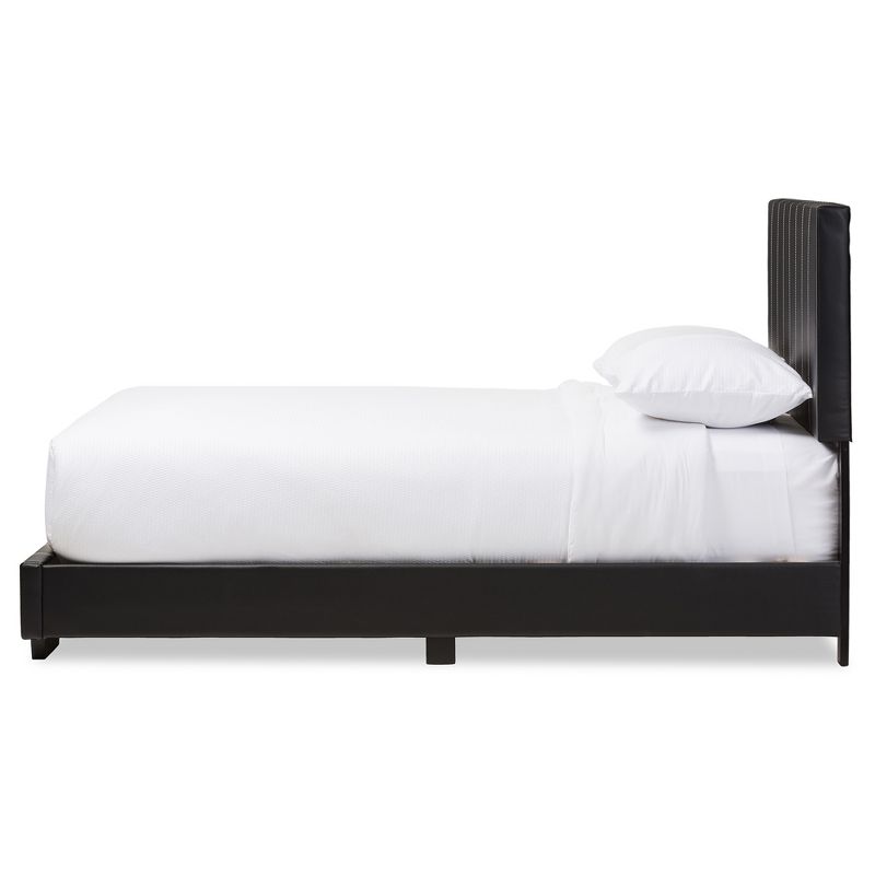 Full Atlas Modern And Contemporary Faux Leather Platform Bed Black - Baxton Studio, 3 of 8
