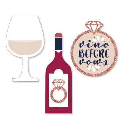 Big Dot of Happiness Vino Before Vows - DIY Shaped Winery Bridal Shower or Bachelorette Party Cut-Outs - 24 Count