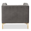 Zanetta Luxe And Glamour Velvet Upholstered Gold Finished Lounge Chair - Baxton Studio - 4 of 4