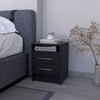 TiramisuBest Philadelphia Nightstand Two Drawers Concealed Shelf Black All Metal Railings Pulls Bedroom Living Room Bedside Storage - 3 of 4