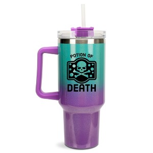 100 North Potion Of Death Video Gamer Wrap-Around 40 Oz. Stainless Steel Water Bottle Coffee Mug, Spill & Leak Resistant, Travel Tumbler with Handle, - 1 of 4