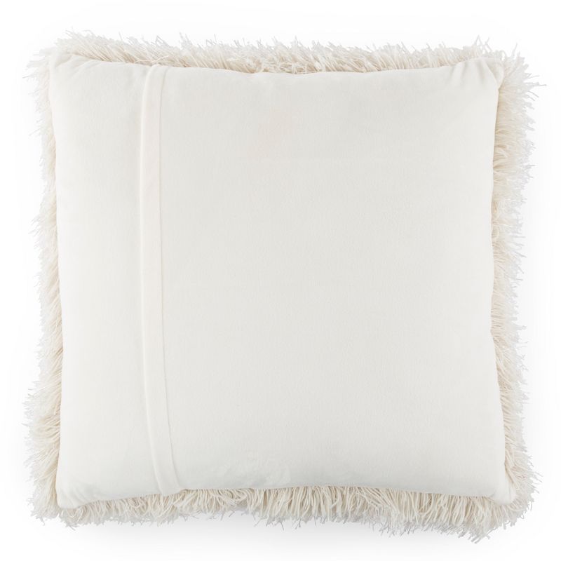 Fuzzy Oversized Throw Pillow - Shag Faux Fur Glam Decor - Plush Square Accent or Floor Pillow for Bedroom, Living Room, or Dorm by Lavish Home (Beige), 5 of 7