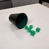 Slickblue Green Dice Set – 5 Translucent 16mm Dice with Black Plastic Cup & Green Felt Lining or Synthetic Leather Cup - 2 of 3