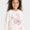 Toddler Girls' Hello Kitty Bow Fleece Sweatshirt - Cream - 2 of 4