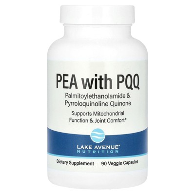 Lake Avenue Nutrition PEA 300 mg + PQQ 10 mg, 90 Veggie Capsules