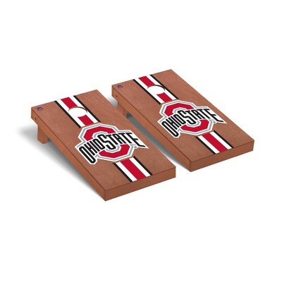 NCAA Ohio State Buckeyes Premium Cornhole Board Rosewood Stained Stripe Version