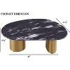 Sapphtopaz Irregular Coffee Table with Sintered Stone Top Unique Home Decor Coffee Tables with Gold Stainless Steel Legs for Living Room - 3 of 4