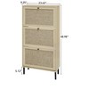 Halitaa Rattan 3 Door Shoe Rack, Freestanding Modern Shoe Storage Cabinet, for Entryway - 3 of 4