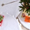 JOYFY 48’’ Christmas Tree Skirt, White Faux Fur Snowy White Plush Velvet Christmas Tree Skirt for Merry Christmas Holiday Tree Decorations and Party - 4 of 4