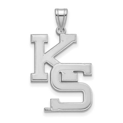 Black Bow Jewelry 10k White Gold Kansas State Wildcats NCAA Extra Large Pendant