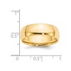 Black Bow Jewelry 7mm or 8mm 14K Yellow Gold Lightweight Domed Comfort Fit Band - 4 of 4