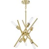 Progress Lighting Astra 6-Light Chandelier, Satin Brass, Spoked Arms, Design Series - 4 of 4