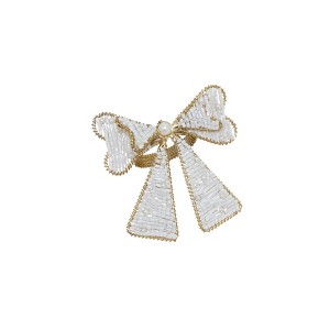 Saro Lifestyle Beaded Bow Napkin Ring (Set of 4) - 1 of 3
