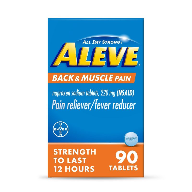 Aleve Naproxen Sodium Pain Reliever Back and Muscle Pain Tablet (NSAID) - 90ct, 1 of 10