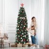 6FT/7.5FT/9FT/12FT Christmas Artificial Pencil Tree with Dual-Color LED Light - 4 of 4