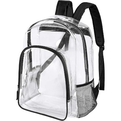MaseiKar Clear Backpack Heavy Duty Clear Bookbag Transparent Plastic Backpacks for School Work Concert College,Black