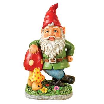 Collections Etc Hand-Painted Motion Activated Whistling Garden Gnome 6.75 X 4.75 X 12 Multicolored