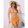 INSPIRE CHIC Women's Water Ripples Colorblock Halter Bikini Sets, Tie Back Top Triangle Bottom Mesh Cover Up Swimwear 1 Set - 4 of 4