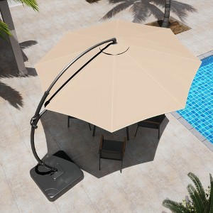 Decksplore 10ft Cantilever Umbrella Offset Umbrella with Base 360° Rotate for Pool Patio - 1 of 4