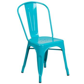 Emma and Oliver Commercial Grade Colorful Metal Indoor-Outdoor Dining Stack Chair