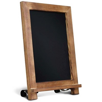 MPM Rustic Torched Wood Tabletop Chalkboard with Legs/Vintage Wedding Table Sign/Small Kitchen Antique Wooden Frame (9.5� x 14� Inches)