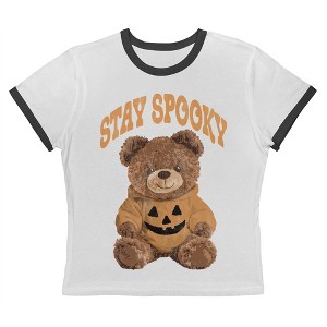 Social Collective Women Stay Spooky Bear Short Sleeve Graphic Cotton Retro Vintage Ranger Baby Tee - 1 of 4