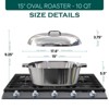 MAGNAWARE 10 Qt Cast Aluminum Oval Dutch Oven with Lid – Serves 12-16 – Ideal for Cajun Cooking, Roasts, Stews & More - 3 of 4