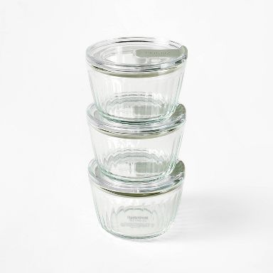 6pc (Set of 3) 1c Round Glass Food Storage Container - Figmint™