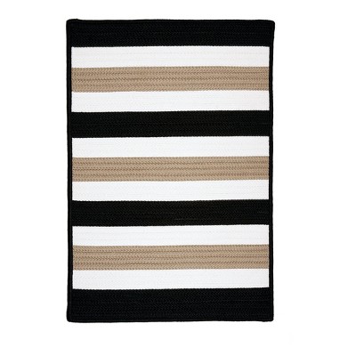 Colonial Mills Portico Braided Rug, Sharp Black 4' square, Square Shape