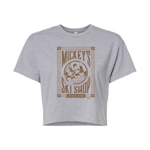 Women's - Disney - Mickeys Ski Shop Cropped Graphic T-Shirt - 1 of 4