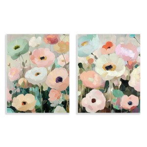 Stupell Industries Minty Garden Flowers 2pc Wall Plaque Art Set, 11" x 14" - 1 of 4